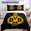 3pcs Borussia Dortmund Bedding Set Duvet Cover Closure Includes 1 Duvet Cover & 2 Pillowcases, Soft and Comfortable for All Seasons.