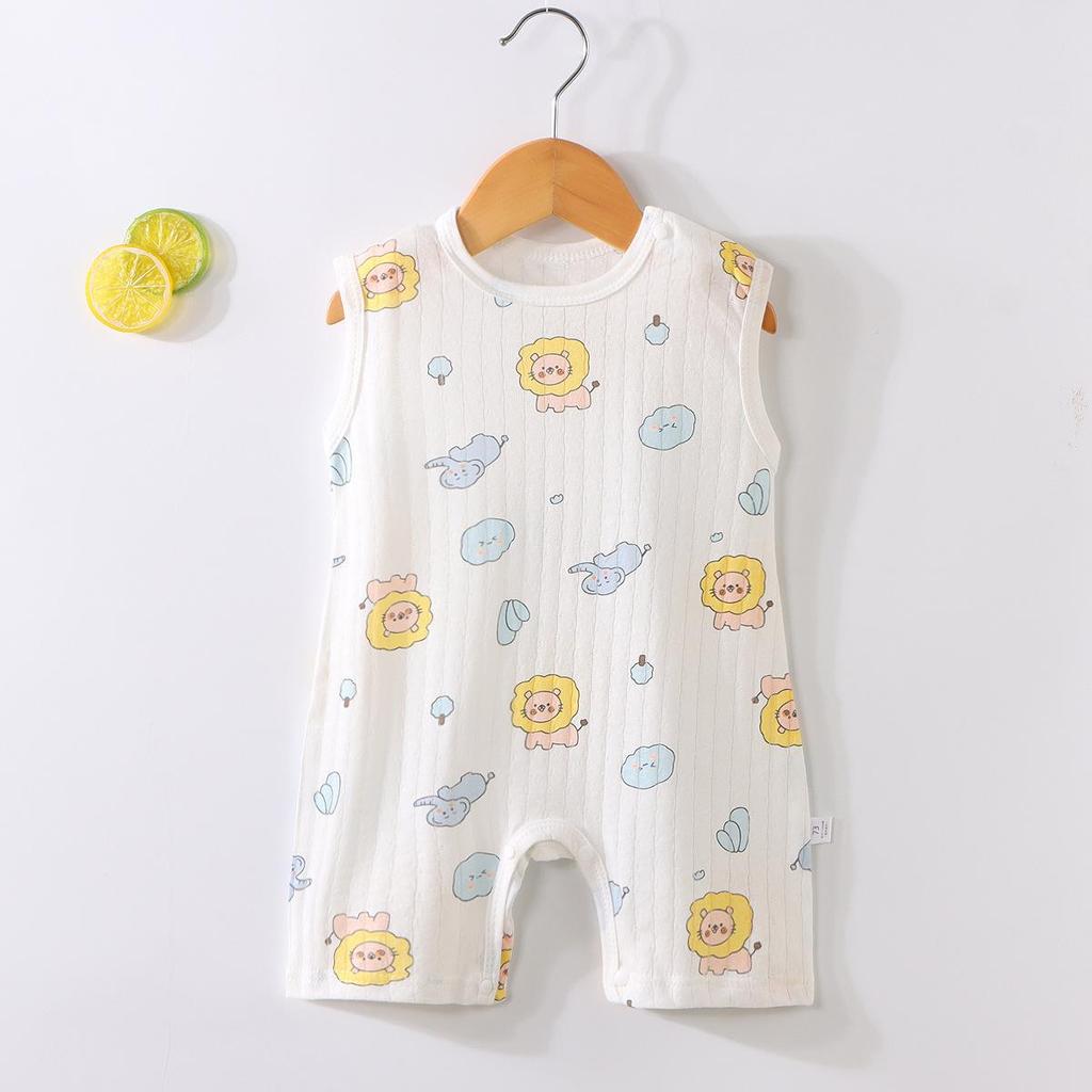 Zomer Romper Baby Koreaanse Stijl - Mouwloos Cartoon Katoenen Bodysuit