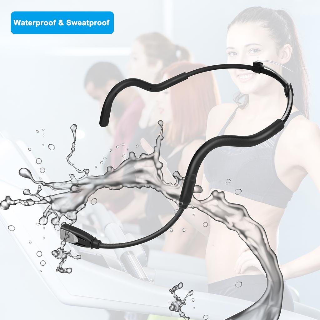 KIMAFUN 2.4G Wireless Headset Microphone Waterproof Sweatproof Mic for Fitness Coach Yoga Dance Teacher School Classroom Speaker