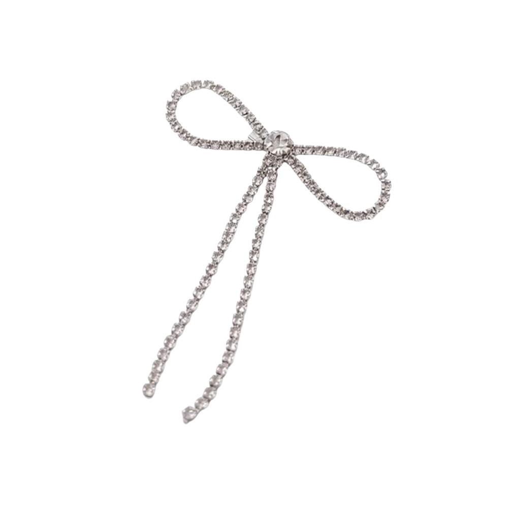 Fashion Elegant Bowknot Brooches Rhinestone Sparkling Brooches Pin Fastener Jewelry Cardigan Clip Waist Accessorizing
