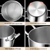 ZISIZ 24cm Large 304 Stainless Steel Steamer & Soup Pot