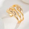 Design Irregular Metal Smooth Open Bracelet, Fashionable Crystal Chain Stacked Finger Bracelet