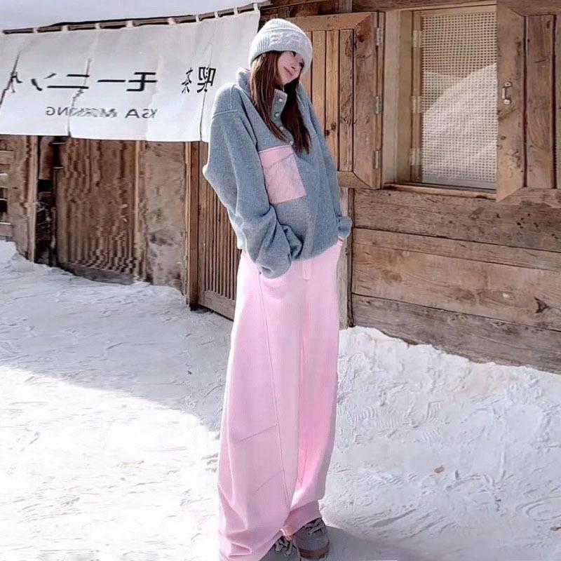 

Women s European Style Sports Suit - 2025 Spring/Autumn Age-Reducing Stand Collar Plus Velvet Hoodie Two-Piece Set XL