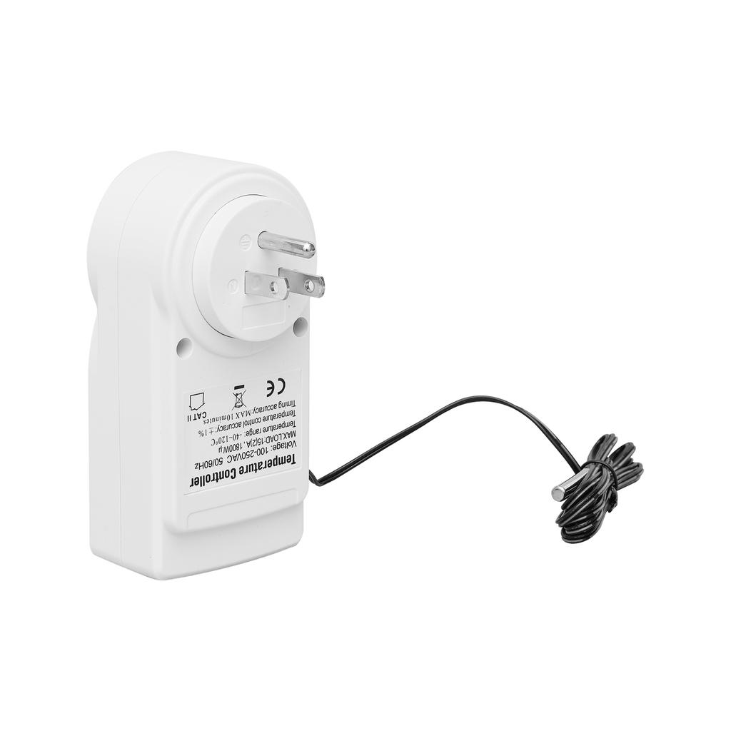 110V Digital Thermostat Outlet Plug,Temperature Controller Socket Heating Cooling Screen Lock Protection/Memory Function
