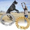 Bequemes 19mm Goldfarbenes Edelstahl Hundekettenhalsband Mit Stilvollem Karomuster