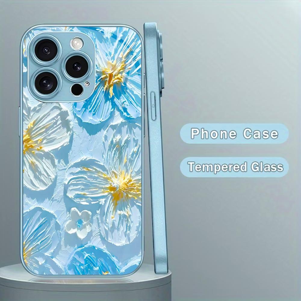 Aesthetic Textured Flower Print for iphone 17 case for coque iphone Case fundas Glass for iPhone 17 16 15 14 13 12 11pm Pro Plus