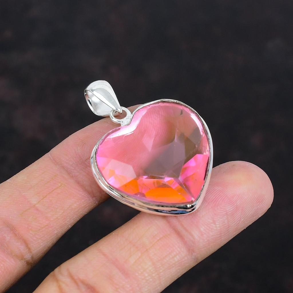 Faceted Pink Kunzite Pendant Top Quality Gemstone Pendant 925 Sterling Silver Pendant Antique Jewelry Handmade Elegant Pendant Gifts For Her