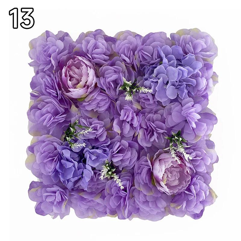 35x35cm Color Artificial Rose Flower Wall Panels Faux Rose Flower Row Stage Backdrop Layout Wedding Proposal Party Home Decor
