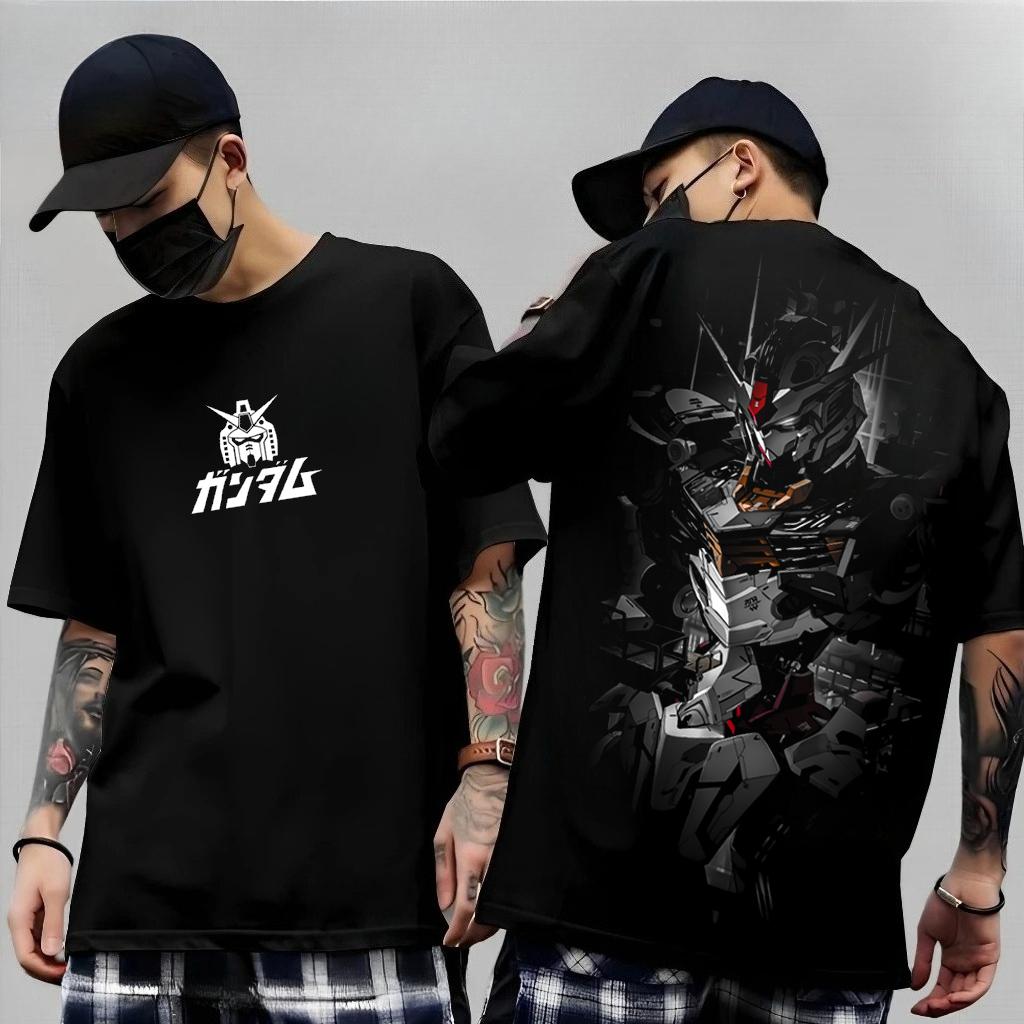Japanese Anime Mobile Suit Rx782 Gundam Summer Short Sleeve Cotton Print Tshirts Unisex Unisex Harajuku Y2k Parentchild Tee Tops
