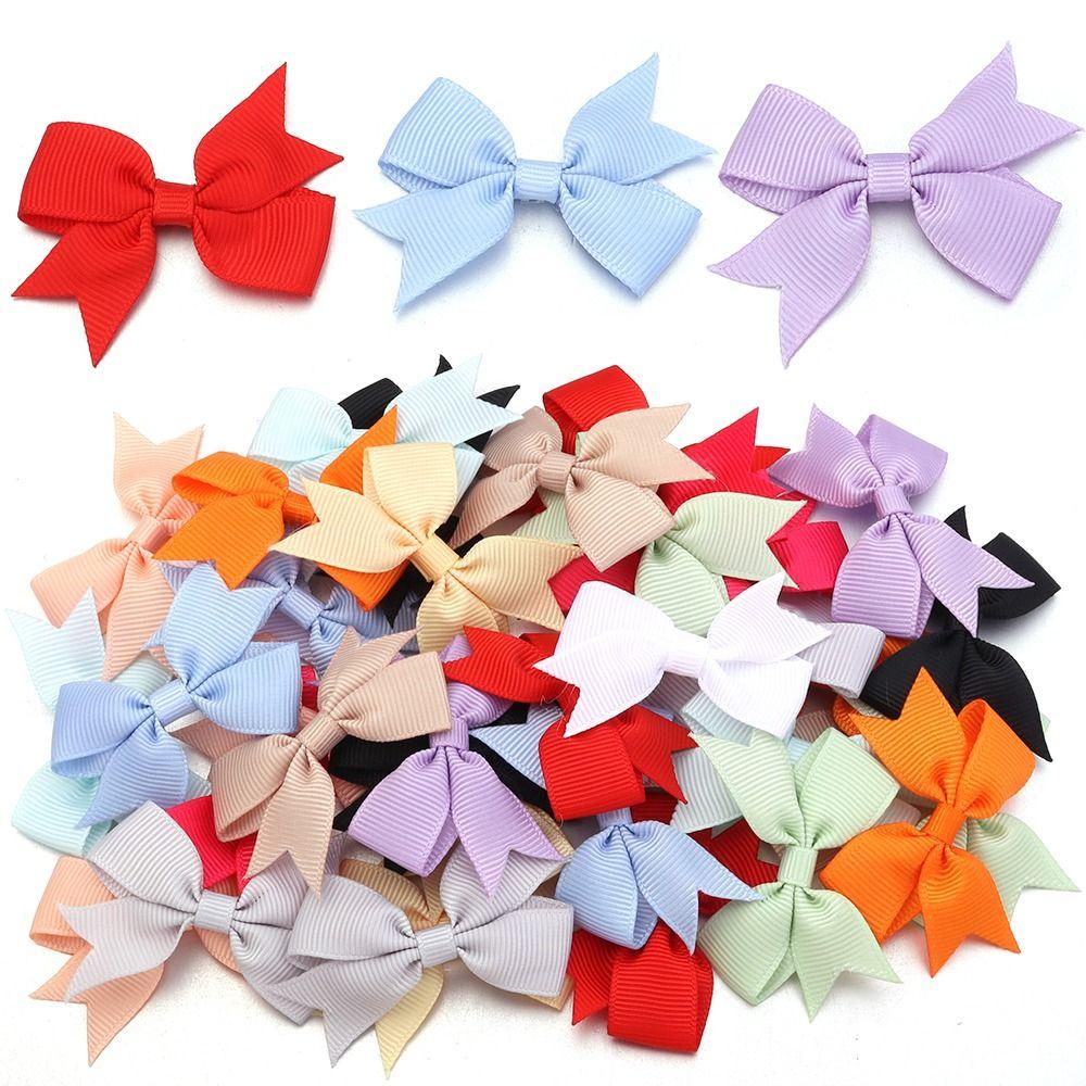 30Pcs Metal Clips Hair Bows Fully Lined Hair Accessories Lovely Children Hair Accessories For Kids