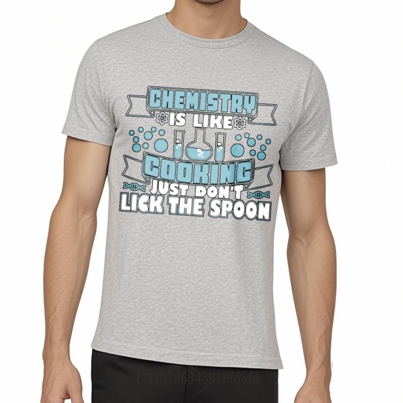 Soft Unisex Crew Neck Tshirt Vintage Chemistry Is Like Cooking Just Dont Lick The Spoon Trendy Unisex Tees Cheap Tshirt Black