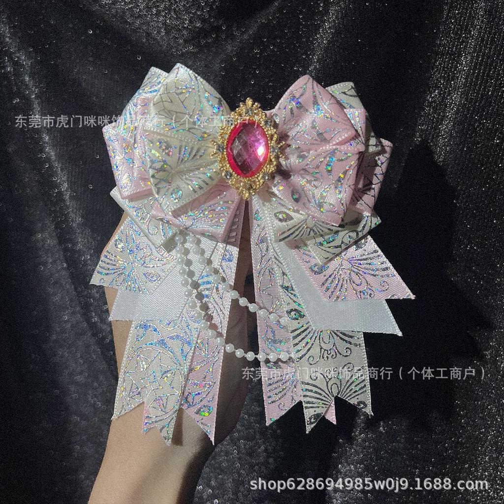 Gorgeous original support stick bow pain bag carat DIY bow lolita decorative headgear edge clip