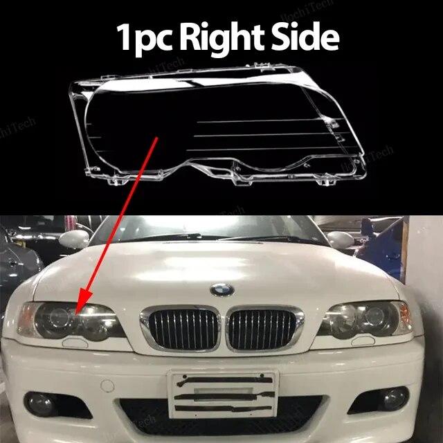 Headlight Transparent Headlight Len Left Right Lampshade Cover For BMW E46 Coupe Convertible 1999-2003 pre-facelift M3 2000-2006