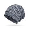 Winter Unisex Mixed Color Cotton Striped Hat High-quality Knit Wool Baggy Beanie Hats Winter Outdoor Windproof Warm Elastic Hat