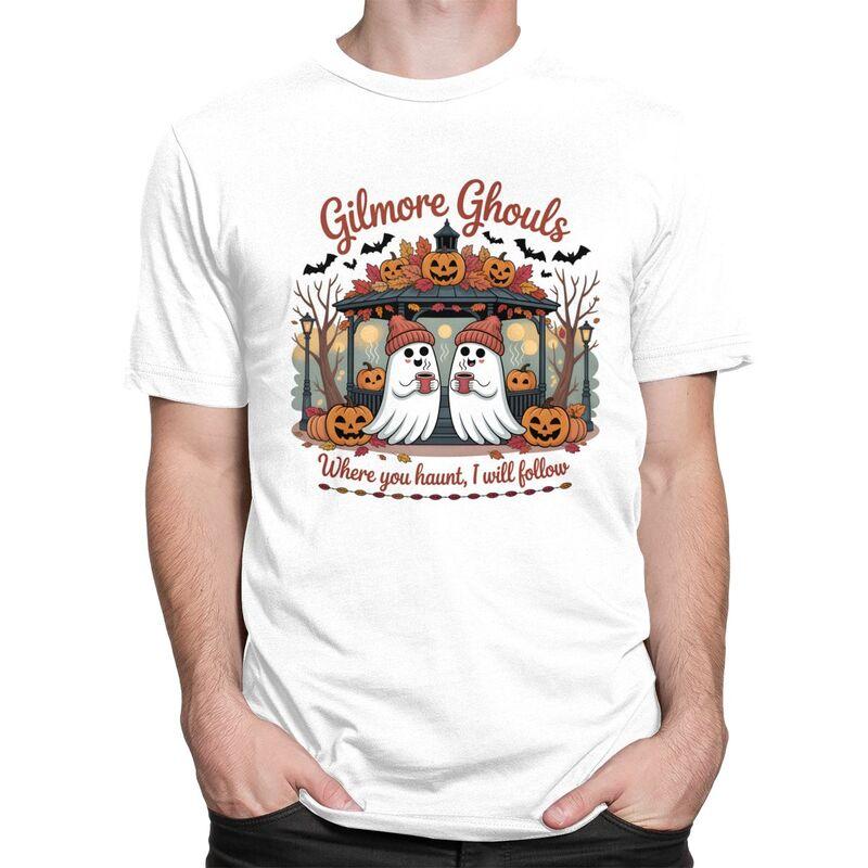 Gilmore Ghouls Where You Haunt I Will Follow Halloween T Shirt for Men Tshirt Humor Streetwaer Short Sleeve Tee Shirt Slim Fit