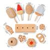 Kids Pretend Play Kitchen Toys Simulation Ice Cream Wooden Food Set Pretend Cooking Game Educational Toys For Toddlers Girl Gift
