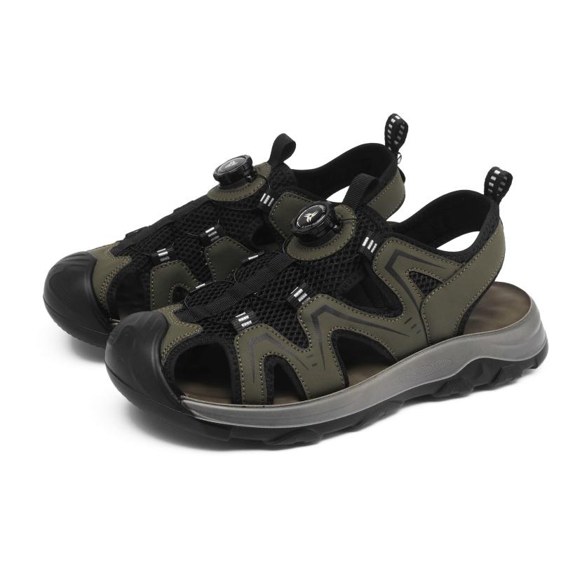 

Summer Outdoor Sandals Shoes Men Outdoor Lightweight Anti-slip Breathable Water-resistant Breathable Casual Shoes Men 44 армія зелений колір