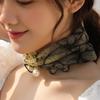 Leopard Print Ruffle Edge Printing Female Shawl Korean Style Scarves Summer Bib Printed Scarf