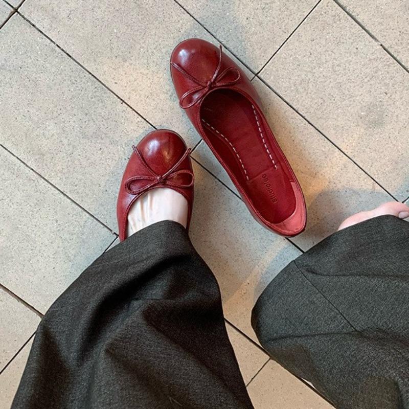 New Soft Leather Shoes - Low-cut Flat-bottomed Single Shoes for Women