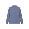 FILA Solid Color Knitted Casual Long Sleeve Polo Shirt Men tops Purple Blue F11M412210F-BU