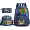 Large Capacity Schoolbag with Shoulder Strap; Student Three-piece Pencil Case Set