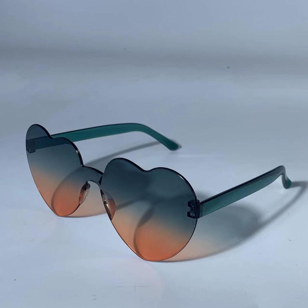 Peach Heart-Shaped Jelly Color Sunglasses: European & American Style