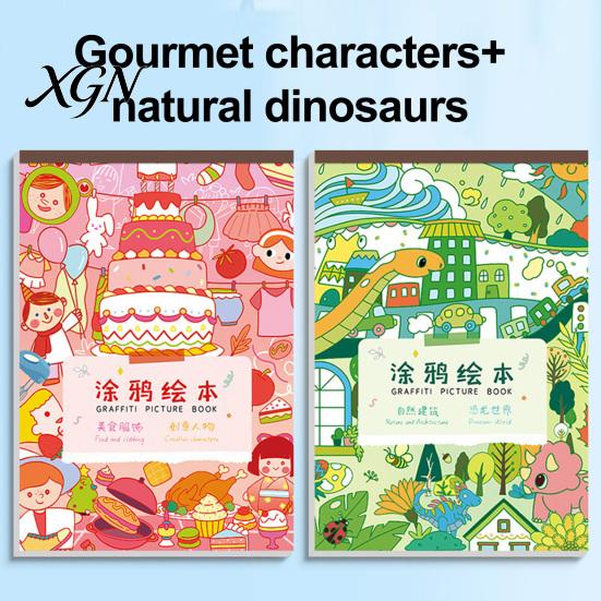 Portable Sketch Paper for Travel 2PCS Children Coloring Book, with 30 Pages, Drawing And Sketching Ocean Life Sheets Art Supplies, Kids