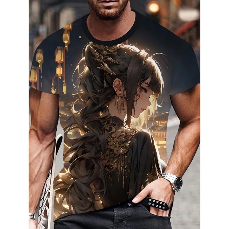 Buntes Mode-Muster T-Shirt für Männer Schöne Jungen Mädchen 3D-bedruckte T-Shirts Sommer Kurzarm Rundhals Oberteile Lockere T-Shirts
