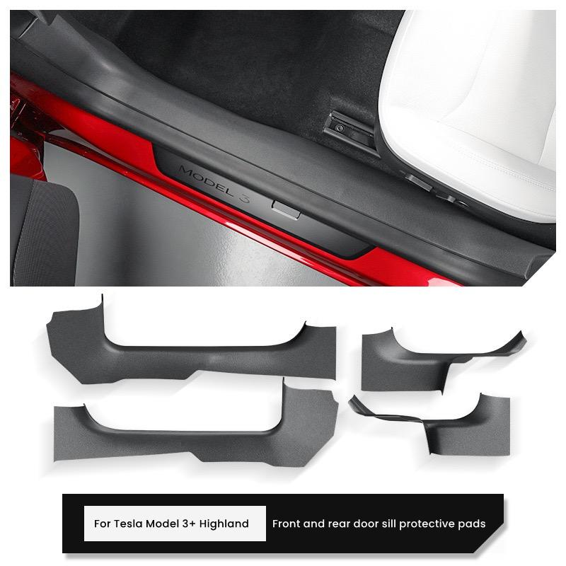 For Tesla Model 3 Highland Door Sill Strip Guard Door Threshold Protector Central Control Rear Air Condition Vent Anti-kick Pads