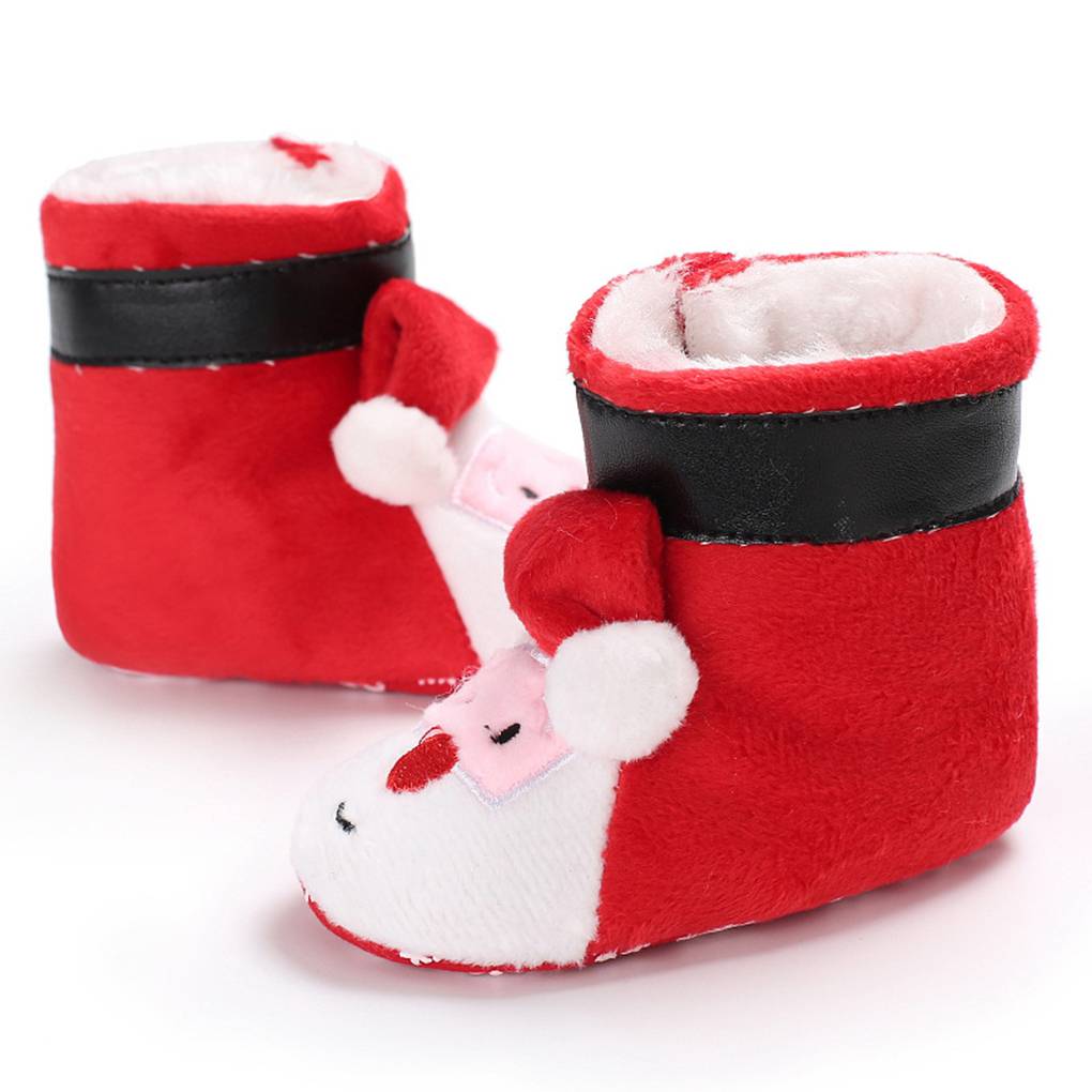 Kids Baby Boys Girls Xmas Christmas Slippers Winter Warm Indoor Slip On Shoes