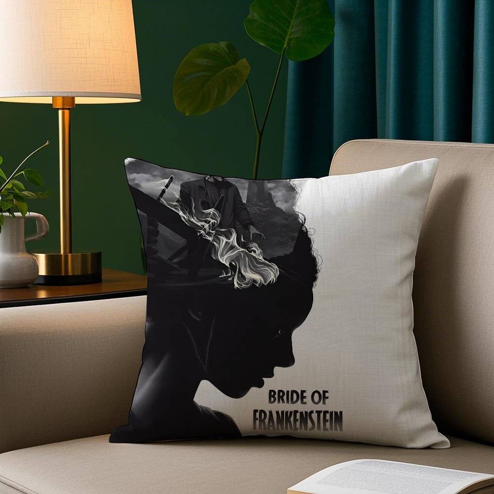 Bride of FFrankenstein Pillow Case Short Plush Print Cushion Cover Square Throw Pillow Covers Sofa Home Decor