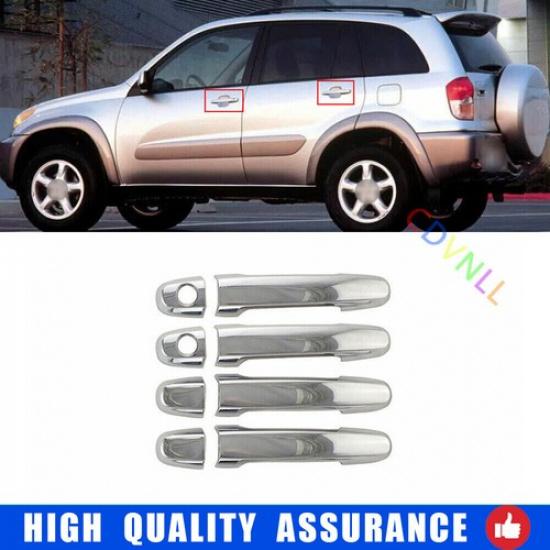Для Toyota RAV4 2001-2005 Хром Серебро Наружная Рамка Ручки Боковой Двери Автомобиля