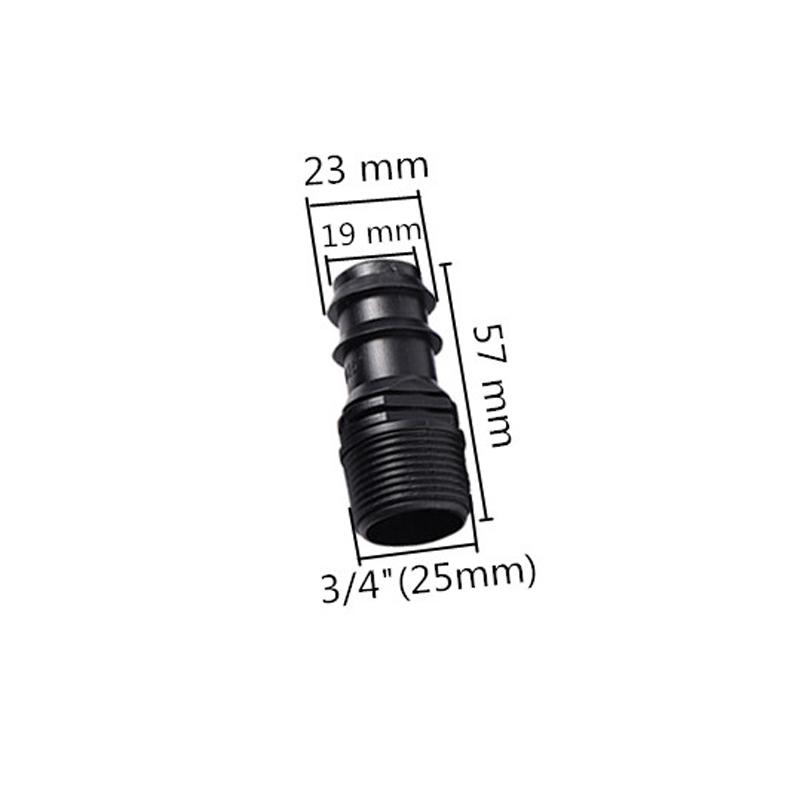 10Pcs DN25 1/2" 3/4" Male Thread PE Pipe 3-Way Elbow Straight Barb Connector Garden Pipe Hose Connector Watering System Joints