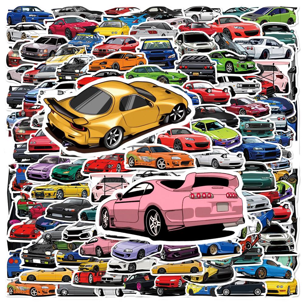 10/30/50/100pcs Retrofit Racing Car Cartoon Stickers Waterproof Graffiti Luggage Guitar Laptop Cool Sticker Vintage Decals