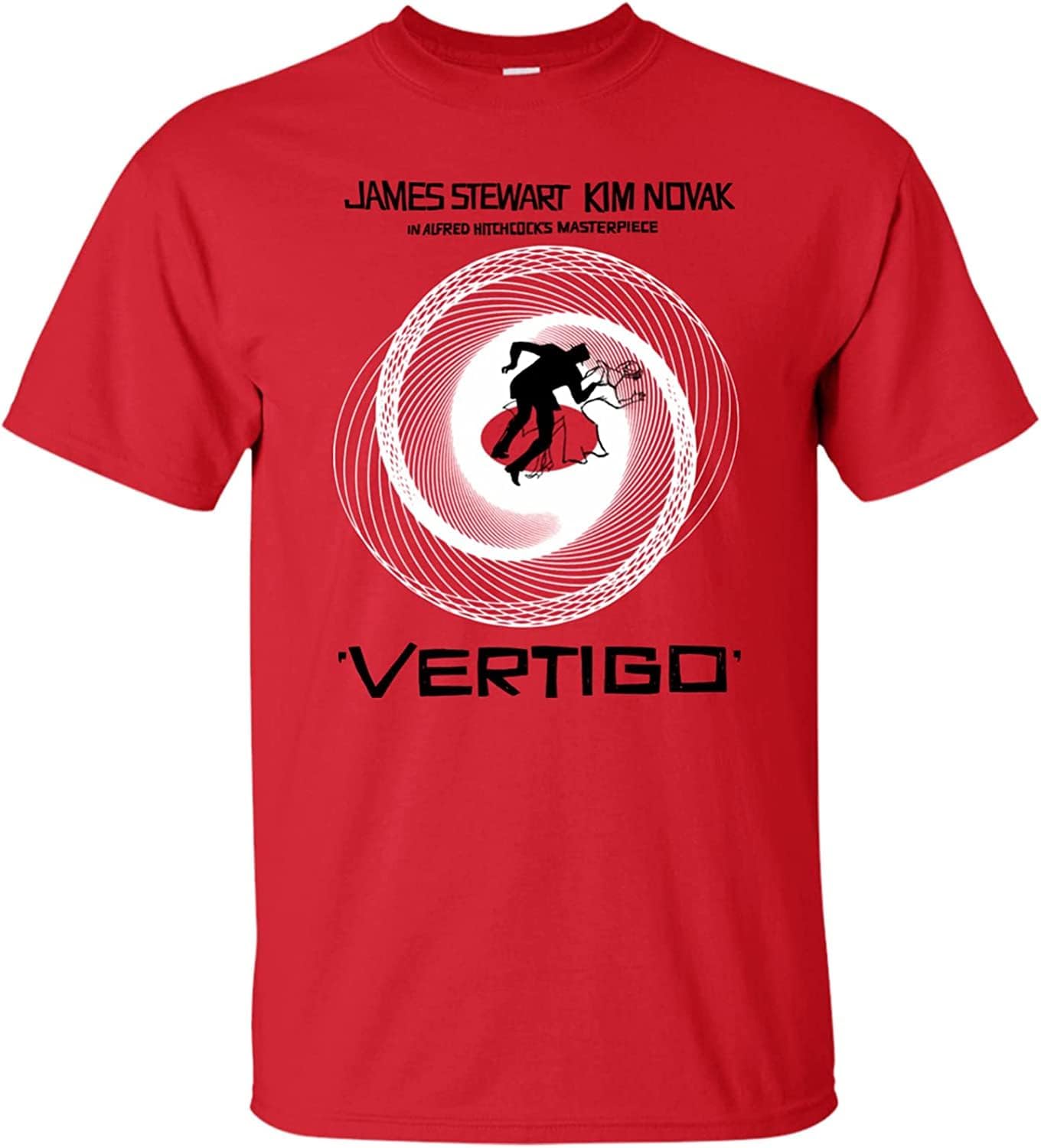 Vertigo, Alfred Hitchcock, James Stewart, Kim Novak, Retro, 1950 s, Mid-Century Red L красный