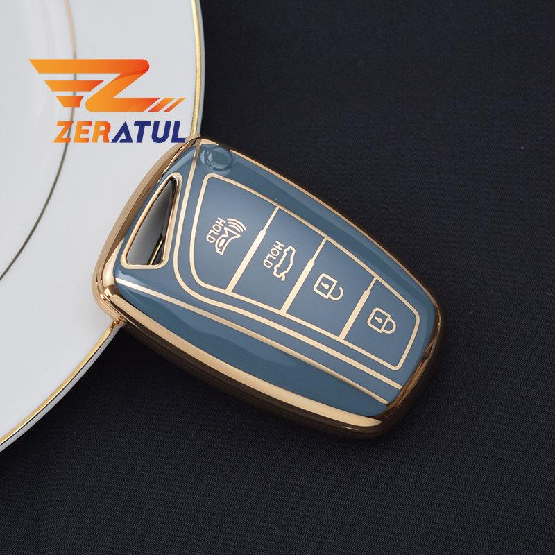 For Hyundai Grandeur Hg Sedan Genesis G80 Santa Fe 3Dm Grand Santafe Ix45 Equus Azera Tpu Remote Key Case Cover Holder Fob