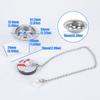 Sink Drain Assembly for Trailer and Boat Use, Angled Side Outlet Drain Fitting with Cap Chain, Plastic Body and Stainless Trim for Sink Repair
