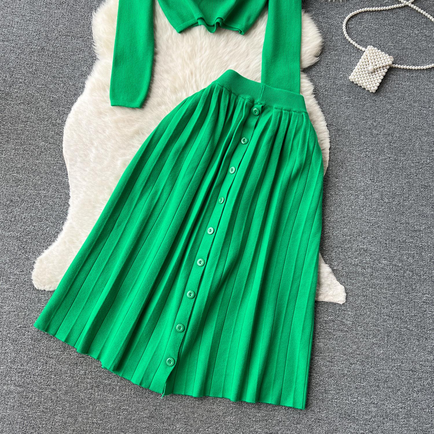 Высококачественный вязаный модный комплект в ленивом стиле — фото 15