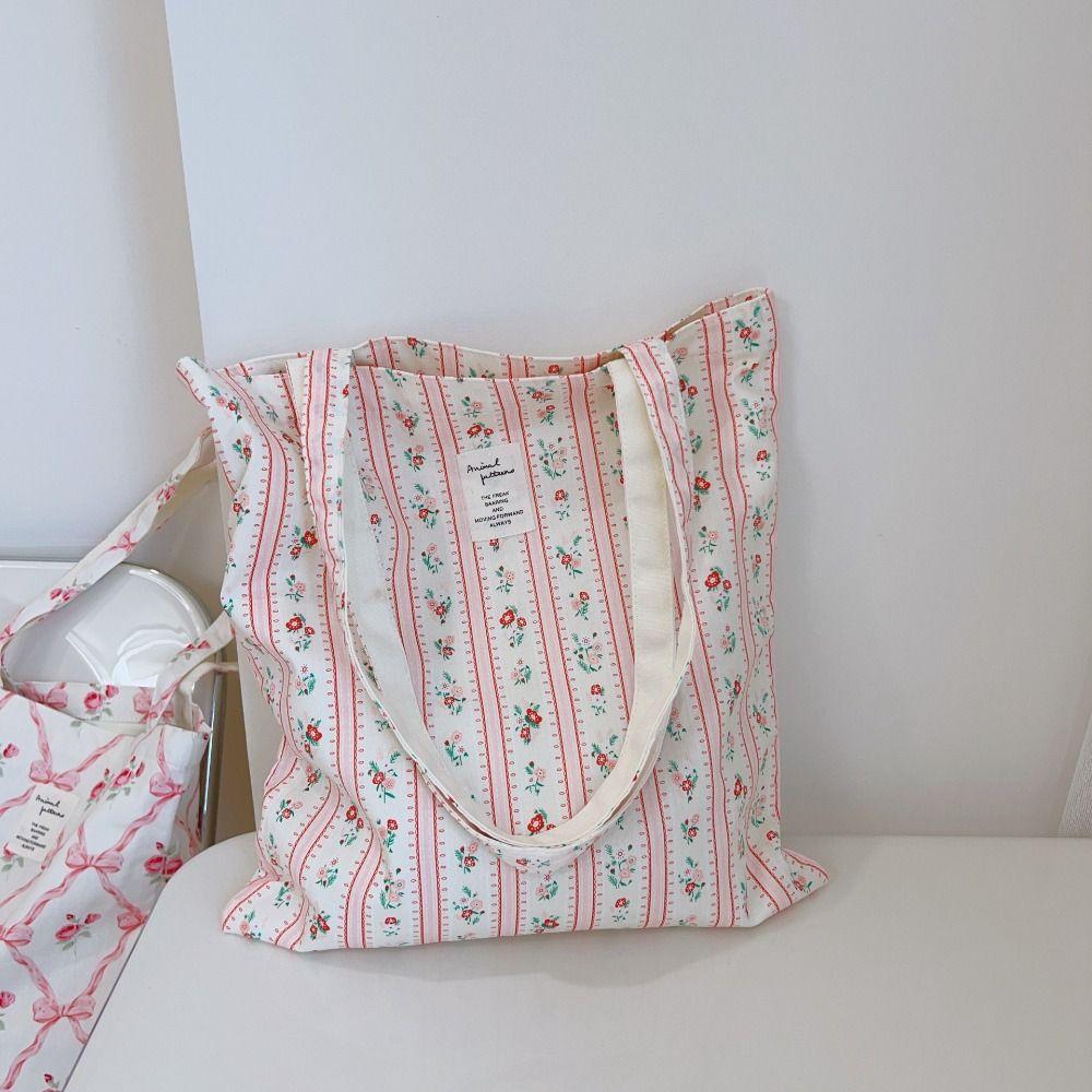 Cute Floral Handbag Korean Style Casual Tote Bags Underarm Purse Women's Shoulder Bag Daily Use