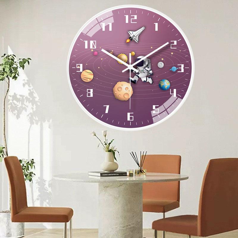 Creative children's room wall clock living room home quiet bedroom wall hanging free for kitchen bedroom study wall decoration