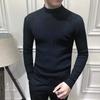 Men's Sweater Korean Striped Wild Men Half High Neck Long Sleeve Sweaters Man Knitted Sweater Pullover