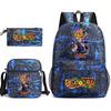 Dragon Ball Z Printed Backpack Set 3-Piece Casual School Bag For Boys And Girls Youth With Pencil Case Shoulder Bag