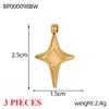 3PCS/LOT CARLIDANA Vintage Luxury Stainless Steel Natural Stone Star Eye Sunflower Pendants Charms for DIY Jewelry