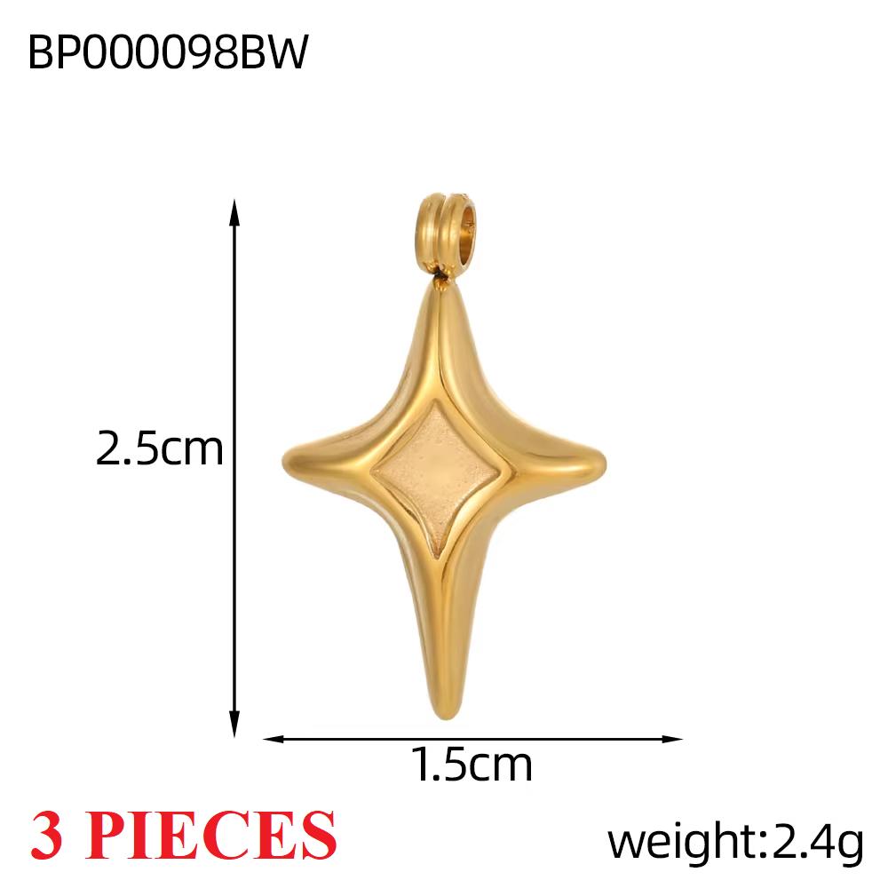 3PCS/LOT CARLIDANA Vintage Luxury Stainless Steel Natural Stone Star Eye Sunflower Pendants Charms for DIY Jewelry