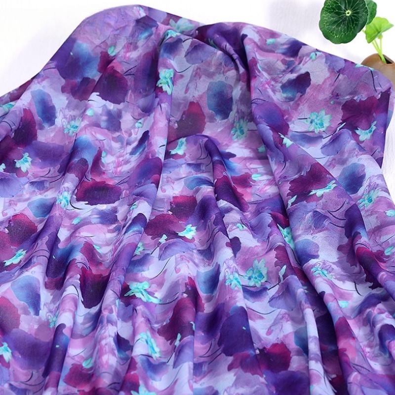 100x150cm 30D Printed Chiffon Ink Chinese Style Fabric Transparent for Sewing Skirt Gauze Scarf Clothing Fabric