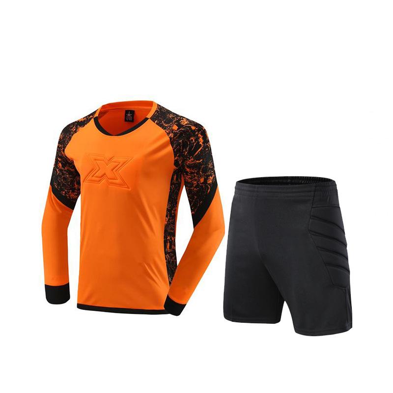Kids Goalkeeper Uniform Boys Goalkeeper Jersey Doorkeepers Long Sleeve Sponge Protective Football Uniform For Children's