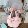 Multi-pouch Simple Commuting Tote Bag Large Capacity Solid Color Handbag Folded Bucket Bag  Unisex