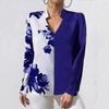 Women's Long Sleeve V-neck Printed Slim Shirt