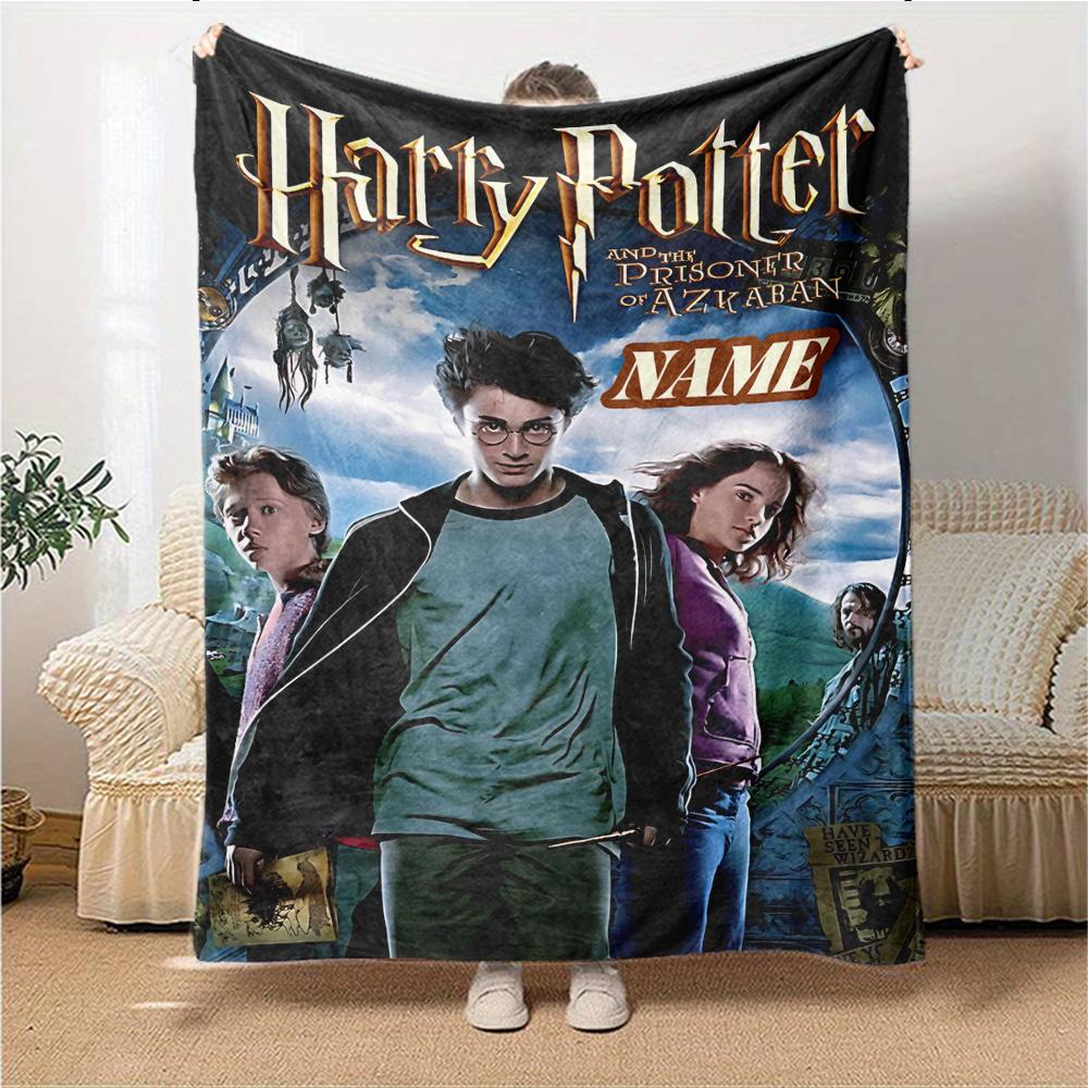 Custom Name "Harry's Magical Adventure" blanket for Couch & Bed, Plush Cozy Fuzzy Blanket Super Soft & Warm Blankets for Fall and Winter. 090864