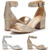 Sandali Donna 5.5cm Lucidi Sexy Tacchi Alti Sexy Punta Aperta Tacchi Spessi Cinturino con Fibbia Sandalo Gladiatore Scarpe da Donna